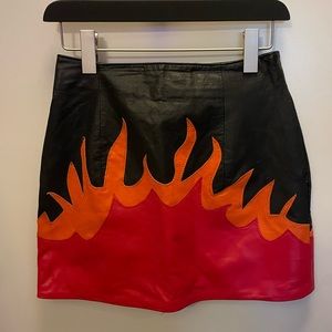 Flame vegan leather miniskirt. Nasty Gal size XS